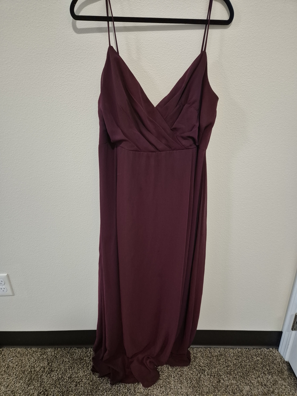 Bill Levkoff Wine Ruched Crisscross Bodice Dress Gown Women's Size 22